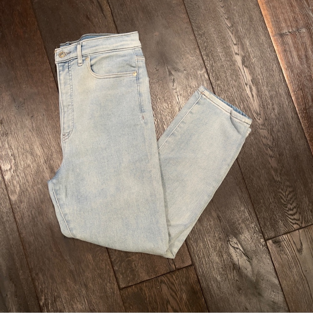 Express Slim Super High Rise Blue Denim Jeans